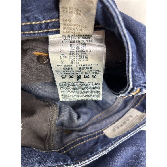 Diesel Jeans Larkee Straight Button Fly Blue Men's 29 X 32 Dark Wash Denim - Picture 15 of 16